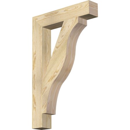 Ekena Millwork Funston Block Rough Sawn Bracket, Douglas Fir, 4"W x 22"D x 34"H BKT04X22X34FST05RDF